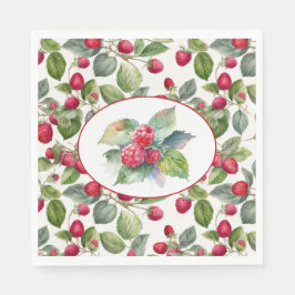 Cute Raspbär Watercolor Pappersservett