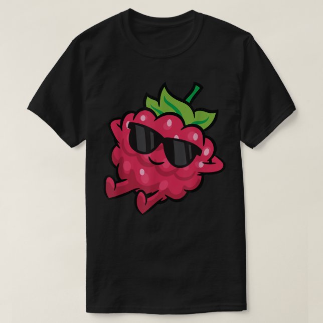 Cute Raspberry Fruit Relaing Lazy Raspberry T Shirt (Design framsida)