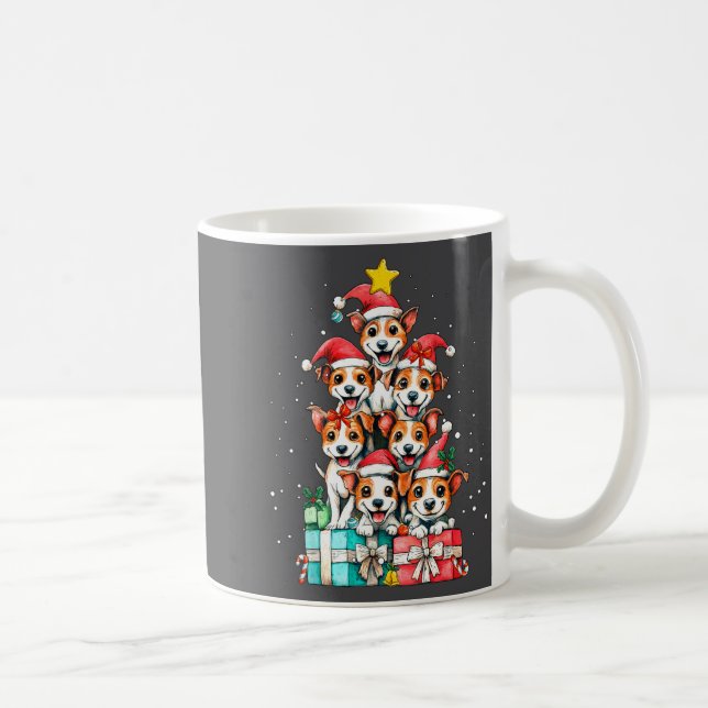 Cute Rat Terrier Le Dog Christmas Tree Xmas  Kaffemugg (Höger)