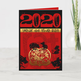 Cute Råtta Chinese Year Zodiac Birthday anpassning Kort
