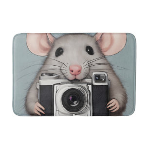 Cute Råtta-fotograf Badrumsmatta
