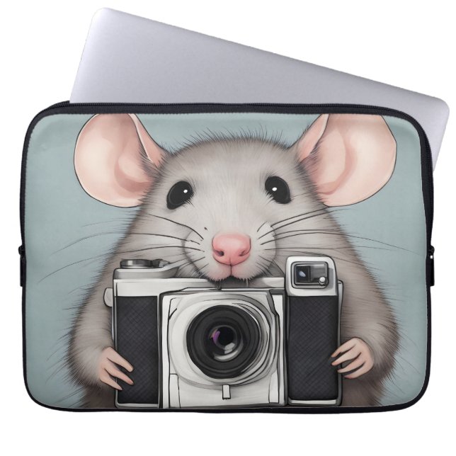 Cute Råtta-fotograf Laptop Fodral (Framsidan)