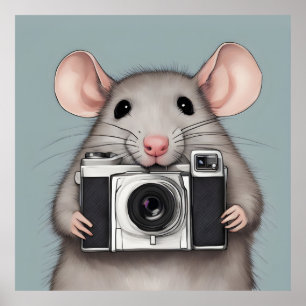 Cute Råtta-fotograf Poster