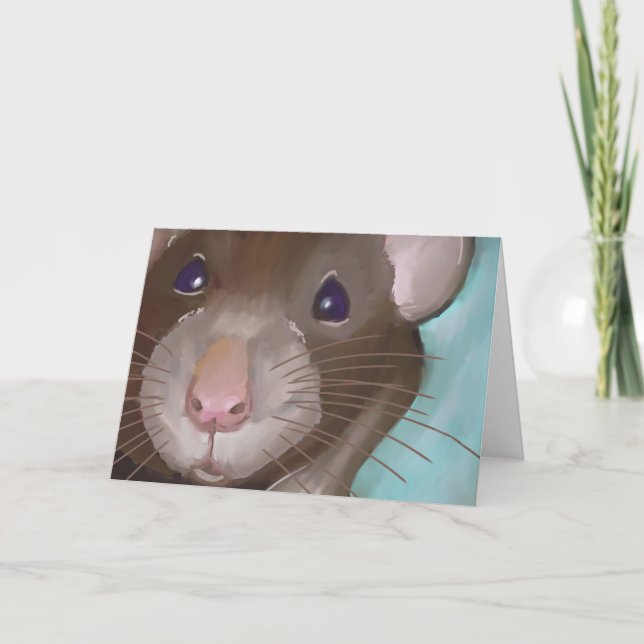 Cute Råtta-kort Kort (Framsida)