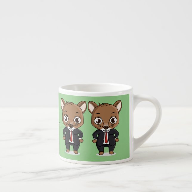 Cute råtta tecknad illustration espressomugg (Höger)