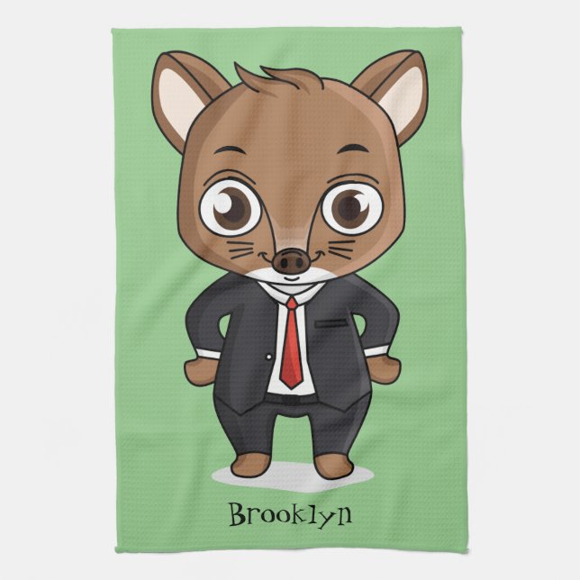 Cute råtta tecknad illustration kökshandduk (Vertikal)