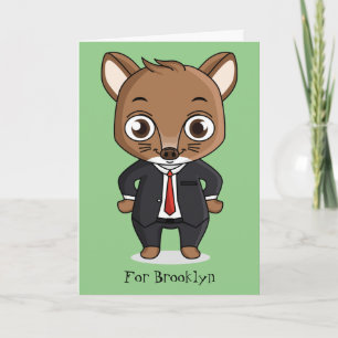 Cute råtta tecknad illustration kort