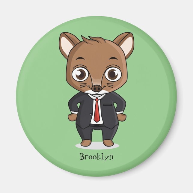 Cute råtta tecknad illustration magnet (Framsidan)