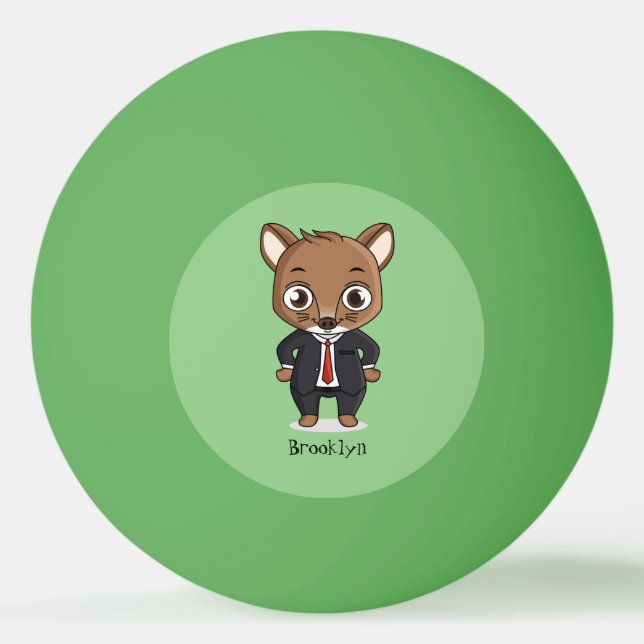 Cute råtta tecknad illustration pingisboll (Framsidan)