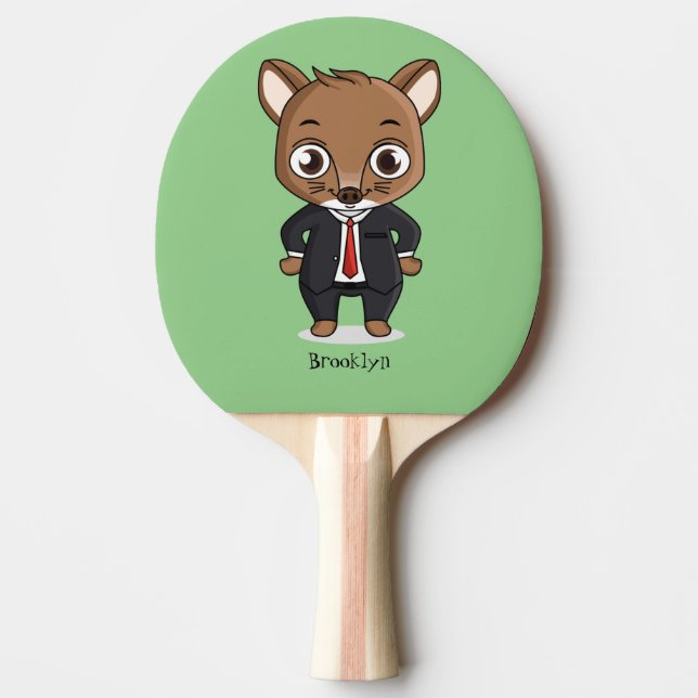 Cute råtta tecknad illustration pingisracket (Framsidan)