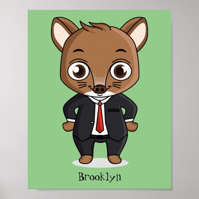 Cute råtta tecknad illustration poster (Framsidan)