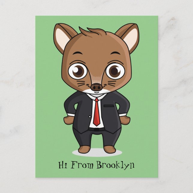 Cute råtta tecknad illustration vykort (Framsida)