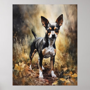 Cute Råtta Terrier Hund Art Print Poster