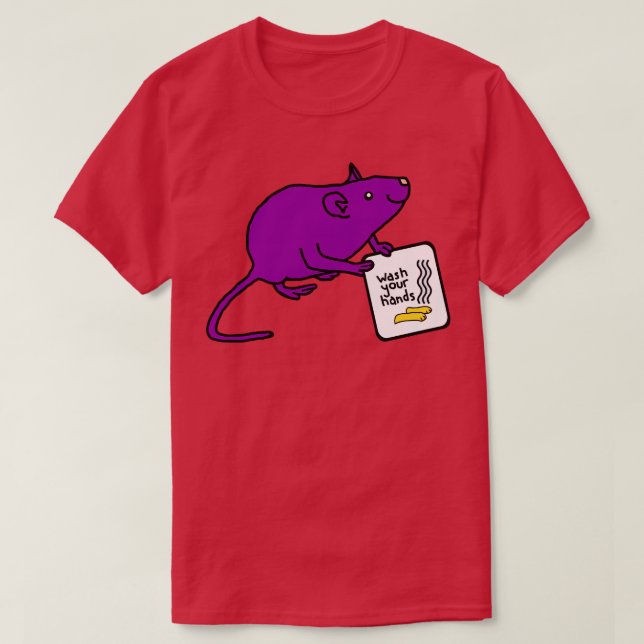 Cute Råtta Tvättar Händer T Shirt (Design framsida)