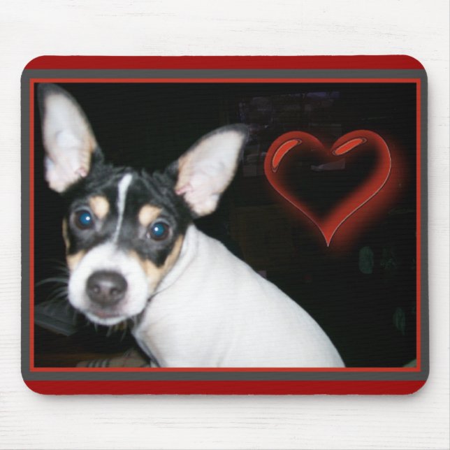 Cute Rattie med hjärta Musmatta (Framsidan)