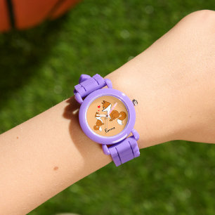 Cute-rävar med hjärtan, hand plockade armbandsur