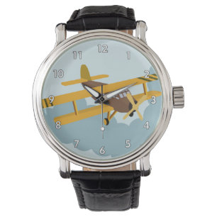 Cute RC Bi-Flygplan Tecknad Teckning Armbandsur