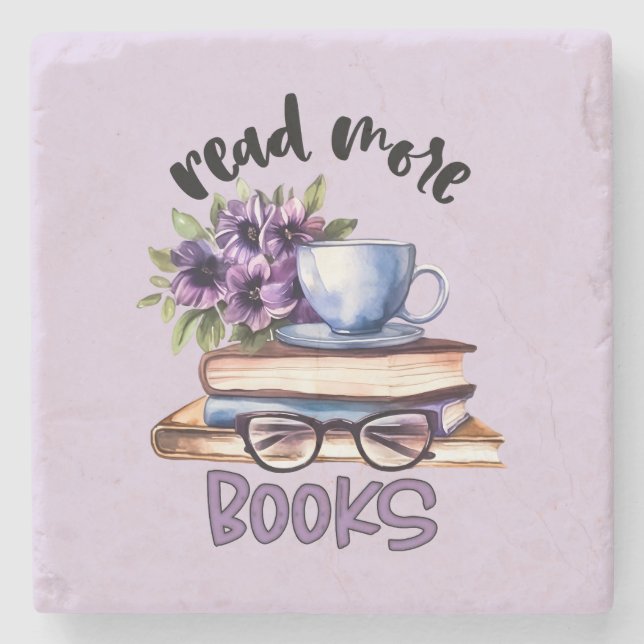 Cute read bokar ord art stenunderlägg (Framsidan)