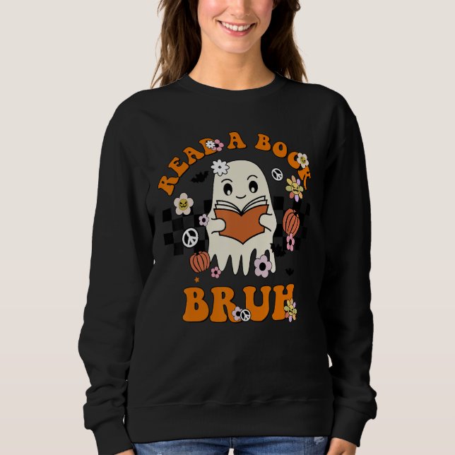 Cute Read Book Bruh Teacher Halloween Costume Ghos T Shirt (Framsida)