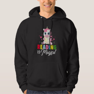 Cute Reading är Magic Unicorn Bok Readers Teac Hoodie