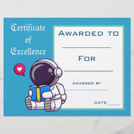 Cute Reading Award certifikat Lärarförråd