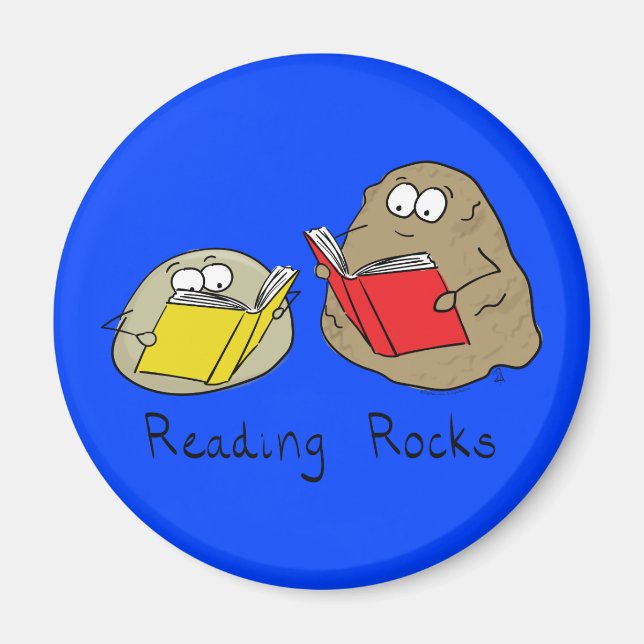 Cute Reading Bokar Bibliotek Kids Tecknad Magnet (Framsidan)
