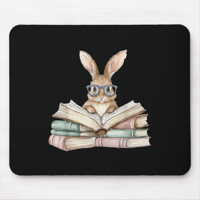 Cute Reading Bunny Gles Bokar Bookworm Reader Teac Musmatta (Framsidan)