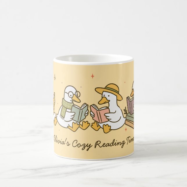Cute Reading Goose Mug Kaffemugg (Center)