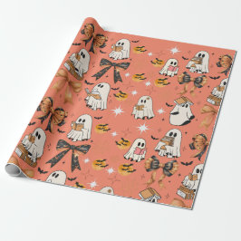 Cute Reading Halloween Spöken Bows Fladdermus Presentpapper