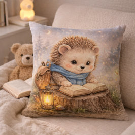 Cute Reading Hedgehog Kids Room & Nursery Kudde