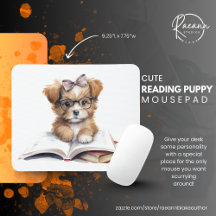 Cute Reading Puppy Mousepad