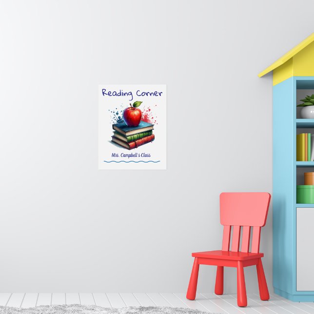 Cute Reading School CLASSROOM Poster Anpassa (Barnkammare 1)