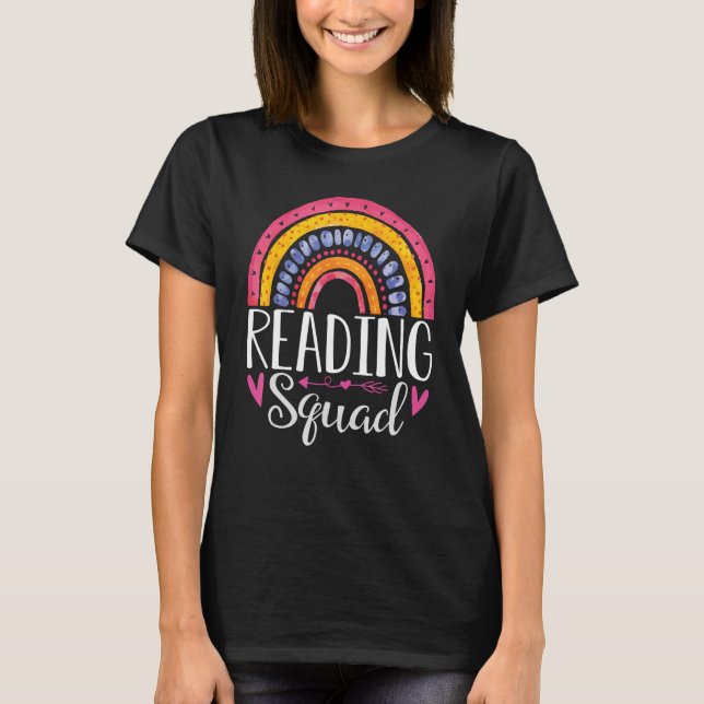 Cute Reading Squad Reading Interventionist Teacher T Shirt (Framsida)