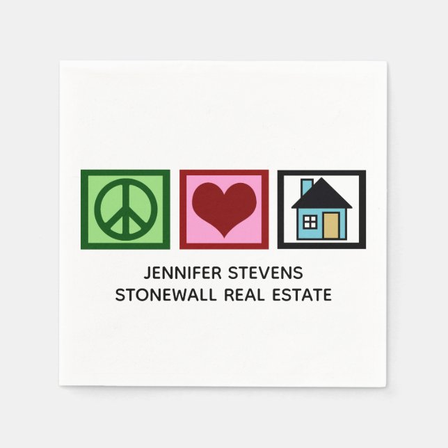 Cute Real Gods Anpassningsbar Peace Kärlek Open Ho Pappersservett (Framsidan)