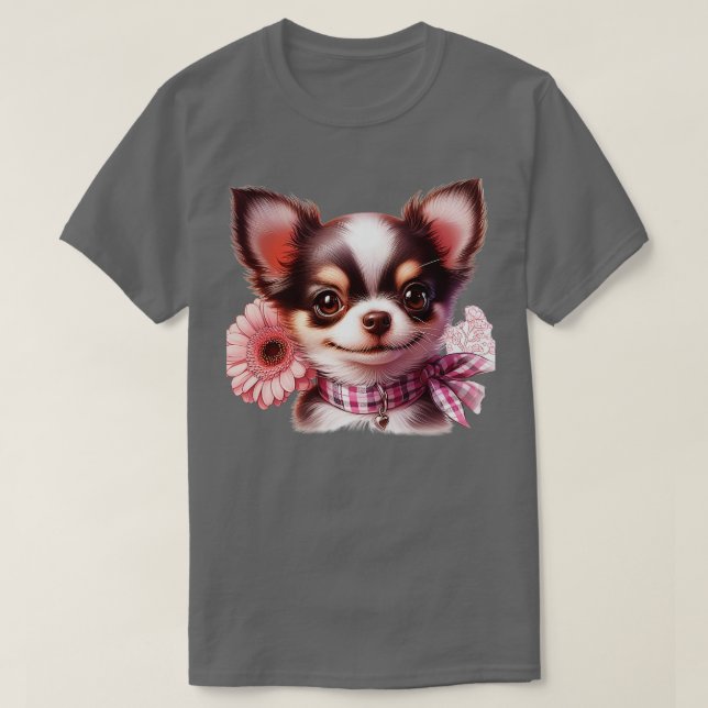 Cute Realistic Chihuahua Sketch 1 T Shirt (Design framsida)