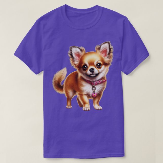 Cute Realistic Chihuahua Sketch T Shirt (Design framsida)