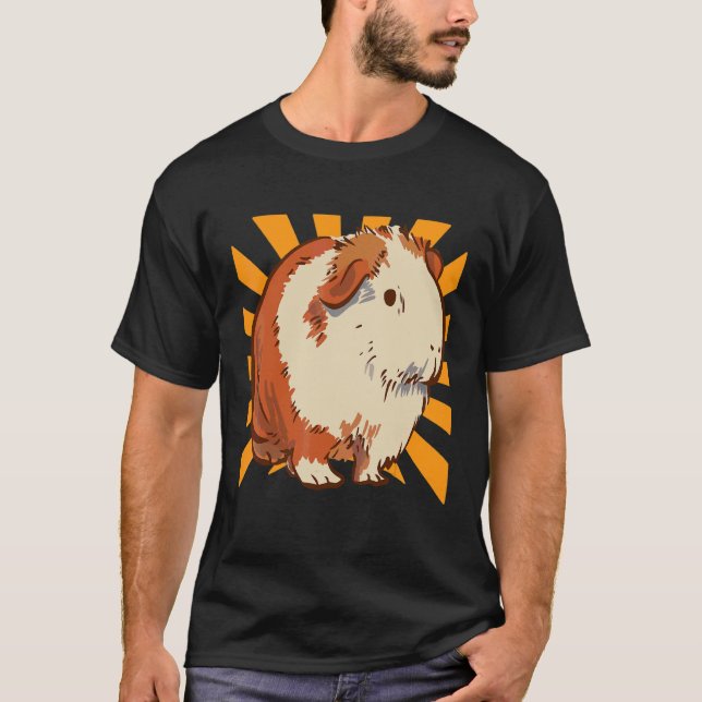 Cute Realistic Guinea Gris T Shirt (Framsida)