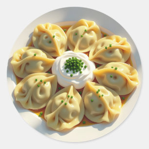 Cute Realistic Pierogi Runt Klistermärke