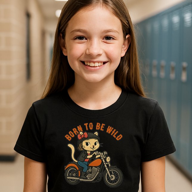 Cute Rebel Biker Girl Cat T Shirt (Skapare uppladdad)