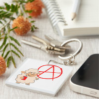 Cute Rebellious Tecknad Sheep Acrylic Keychain