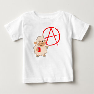 Cute Rebellious Tecknad Sheep Baby T-Shirt