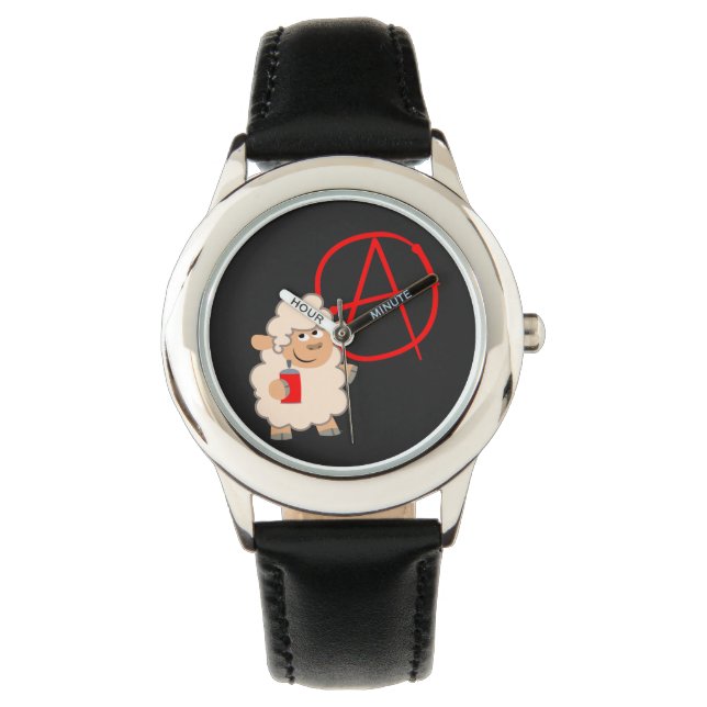 Cute Rebellious Tecknad Sheep Watch Armbandsur (Framsida)