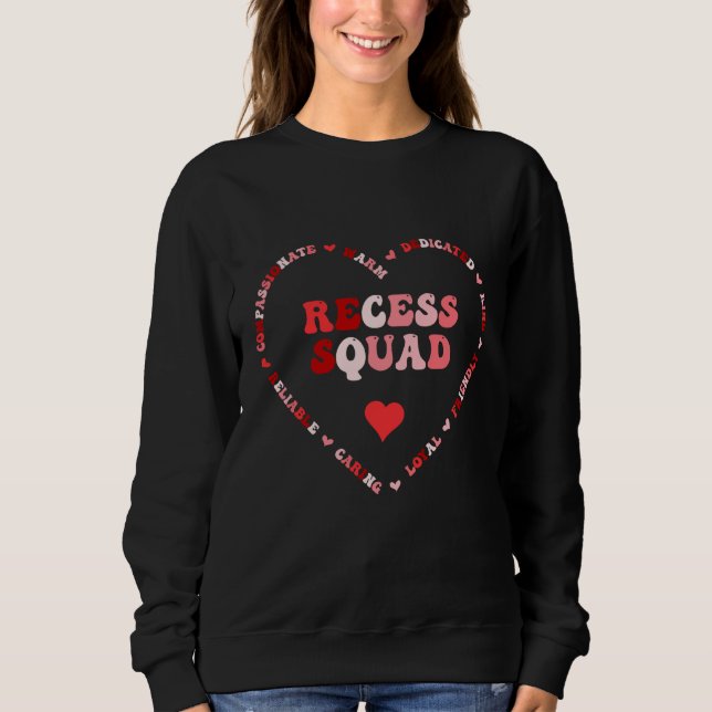 Cute Recess Squad Valentines Day Heart T Shirt (Framsida)