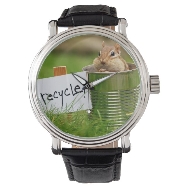 Cute Recycling Chipmunk Armbandsur (Framsida)