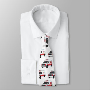 Cute red ambulance van tecknad slips