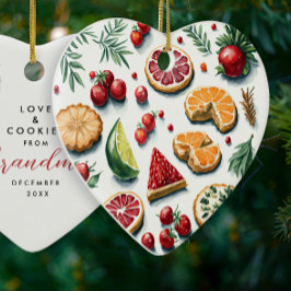 Cute Red and Grönt jul Cookies Baked Mönster Julgransprydnad Keramik