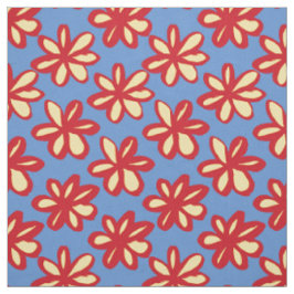 Cute Red and Gult Daisy on Utopian Blue Tyg
