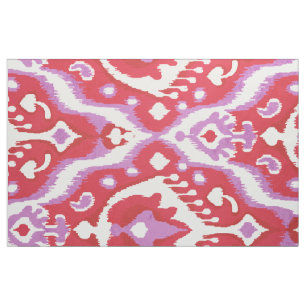 Cute red and orchid ikat tribal mönster tyg