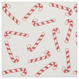Cute Red and White Candy cane jul Mönster Tyg