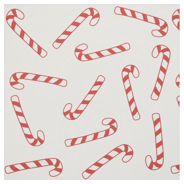 Cute Red and White Candy cane jul Mönster Tyg (Provkarta)